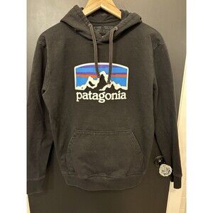 Patagonia Sweatshirt Men Medium Black Pullover Uprisal Graphic Regular Fit Logo
